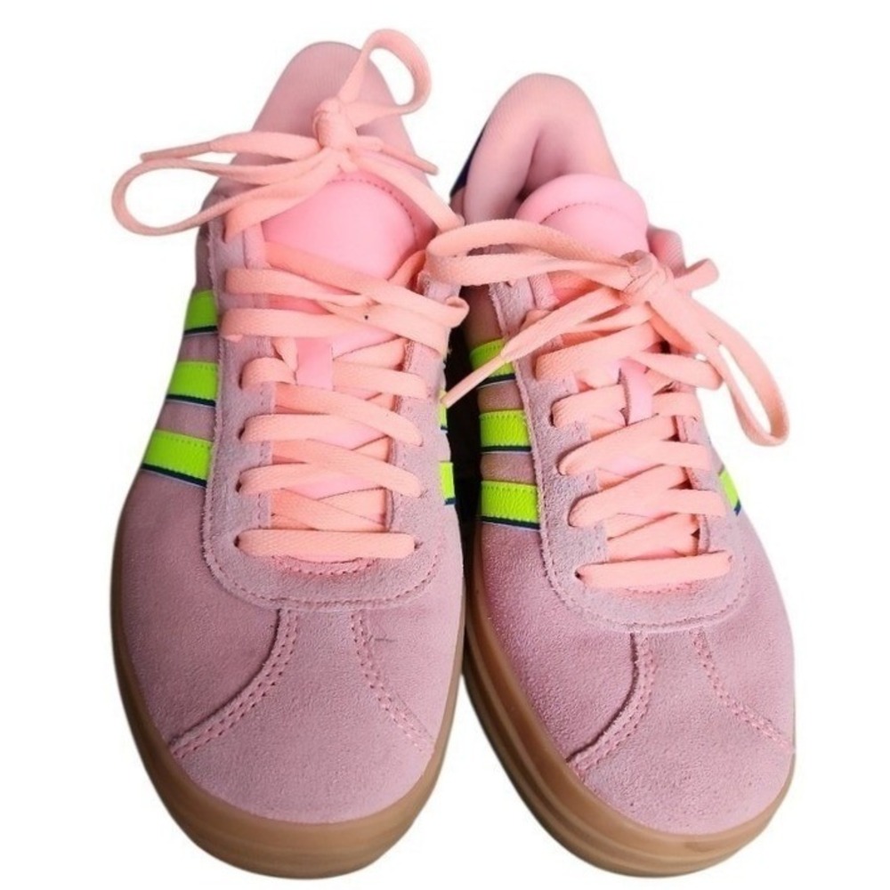 Adidas VL Court Bold Platform Pink Lime girl's 4 barbiecore Skater pastel Retro - Picture 2 of 7